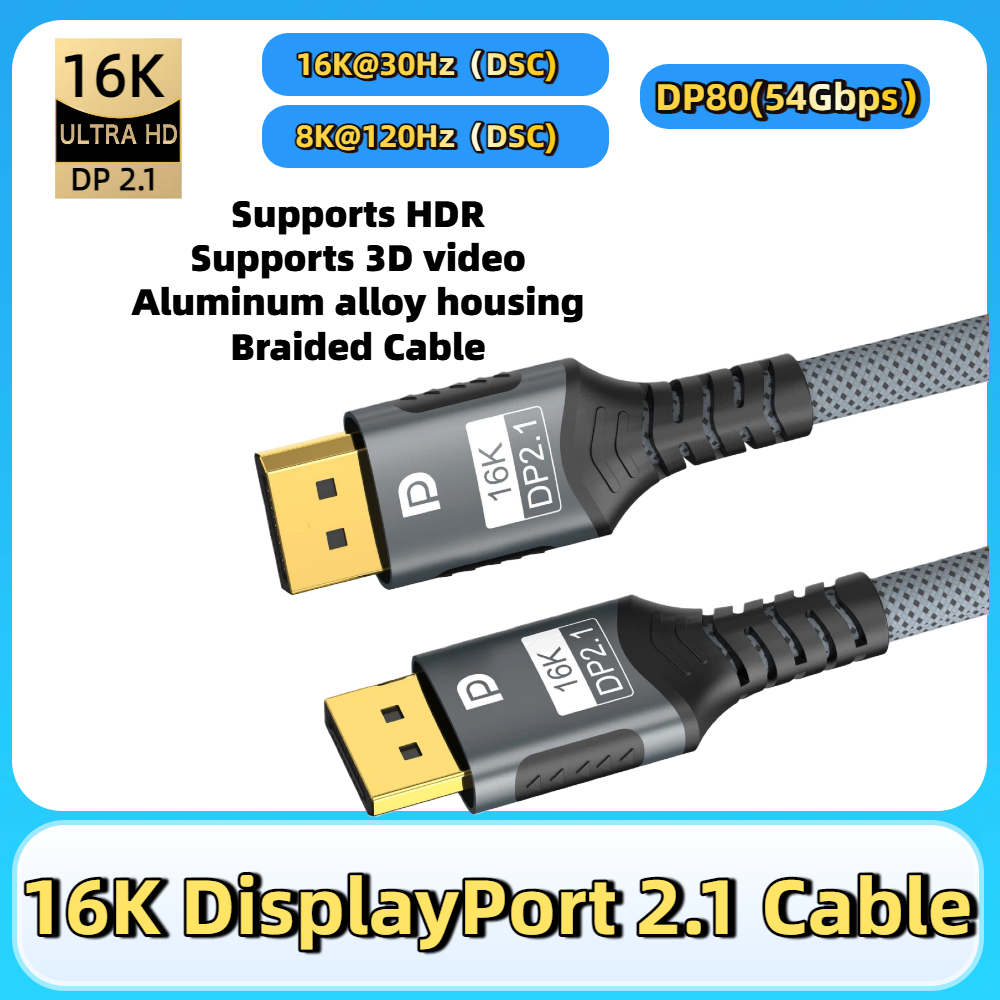 Gaming Speaker 2.1 - Kabel DisplayPort 2.1 16K DP 8K@120Hz/60Hz