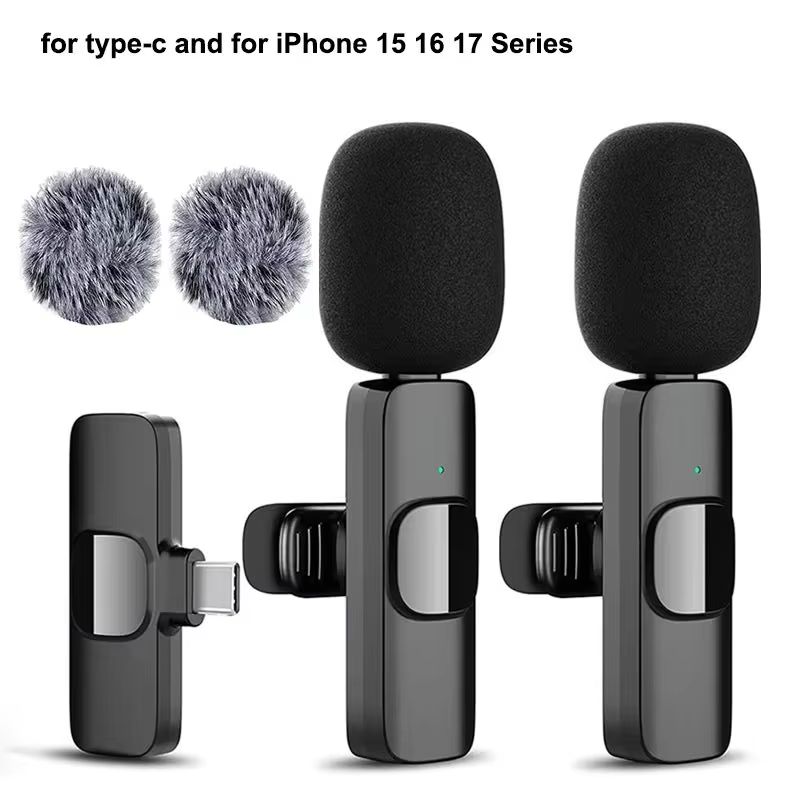 Streaming Mic Condenser - Bezprzewodowy mikrofon krawatowy do iPhone'a, Androida,