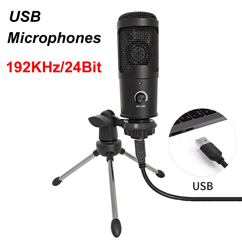 Streaming Mic Condenser - 1.5m USB mikrofony pojemnościowe Mic dla
