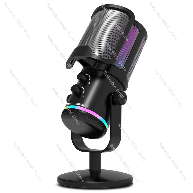 Streaming Mic Condenser - Mikrofon pojemnościowy USB RGB do gier,