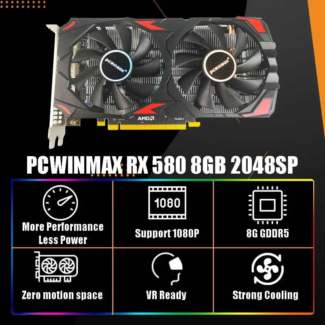 PCWINMAX Radeon RX 580 2048SP  – Video Gaming & Esports Usd Acc recenzja i cena