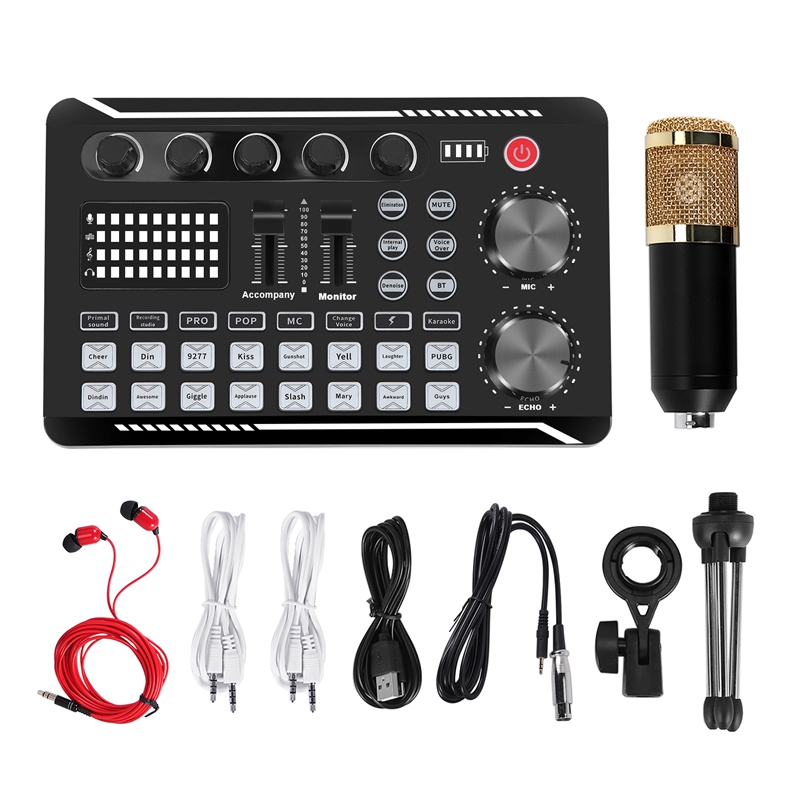 Zestaw karty dźwiękowej F998,  – Streaming Mic Condenser recenzja i cena